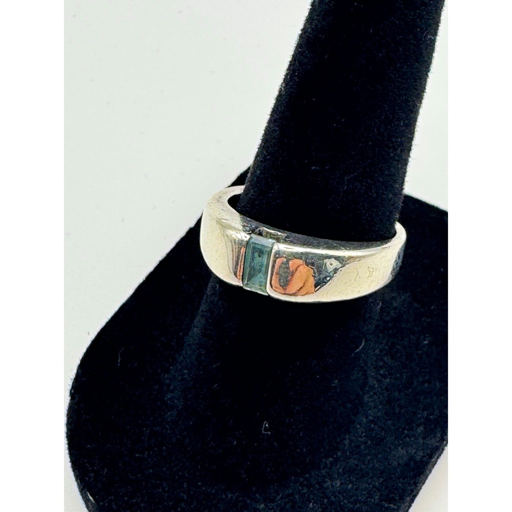 James Avery Retired Meridian Blue Topaz Ring Sterling Silver Size 8 Vintage